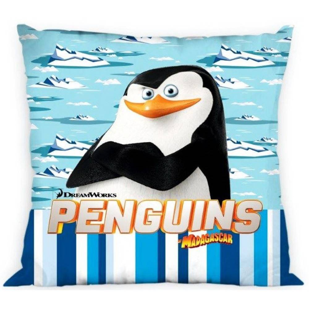Pingvinerna från Madagaskar Kuddfodral 40x40cm Blå