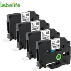 Labelife 4 st tz231 tze -231 tze 231 tze 231 svart på vitt , 0.47 tum (12mm) etiketttejp kompatibel brother p-touch etikettskrivare