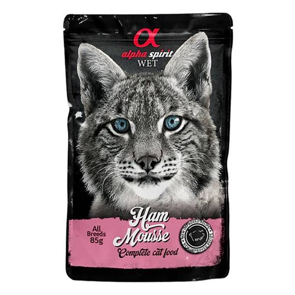 Alpha Spirit Cat Pouch Ham Mousse 85g