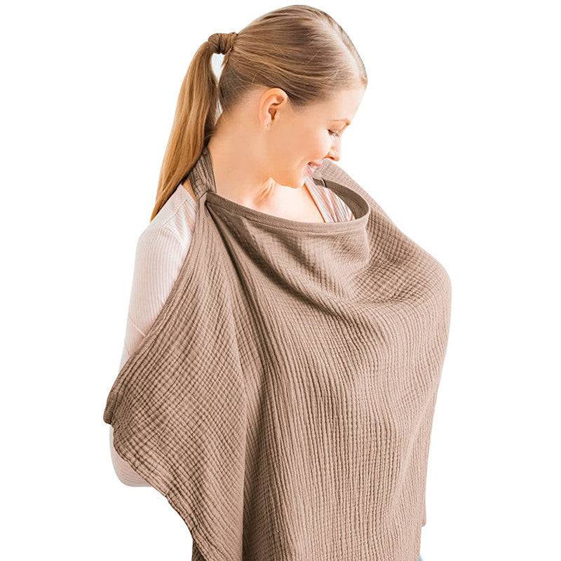 Muslin Nursing Cover For Baby Breastfeeding, Breathable Cotton Breastfeeding Cover - H