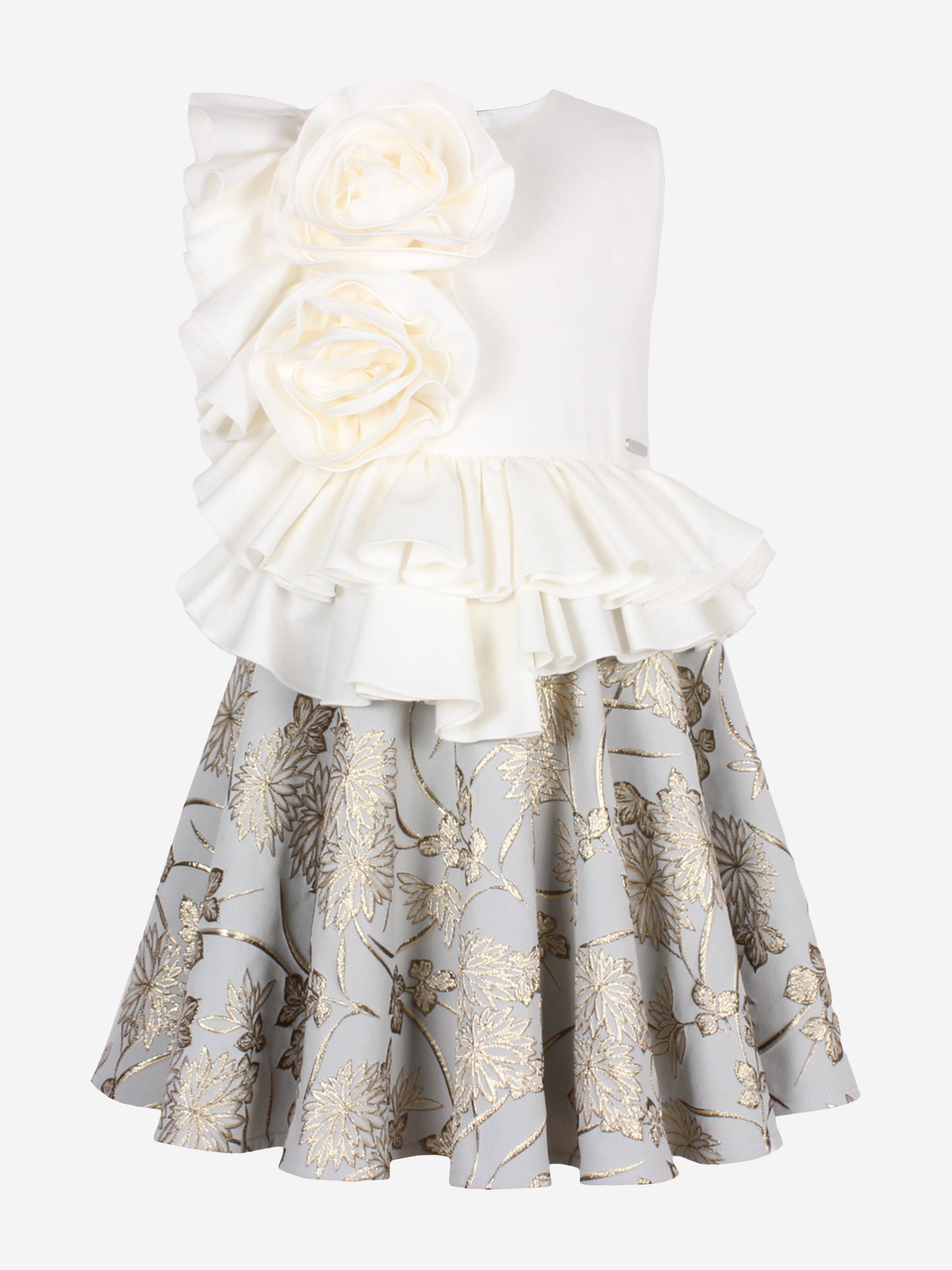 Jessie And James Girls In Bloom Jacquard Dress in Multicolour - Multicoloured / 6 Yrs (6 Yrs)
