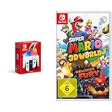 Nintendo Switch HW (OLED) w. White Joy-Con EUR & Nintendo Super Mario 3D World + Bowser's Fury Standard+DLC Allemand Nintendo Switch