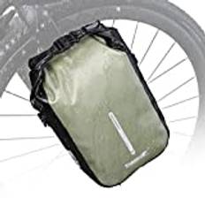 Rhinowalk Cykelväska för framgaffel – vattentät pannier, sadelstativ, axelväska för e-skoter, cykel, mountainbike, tillbehör [grön 6 L]
