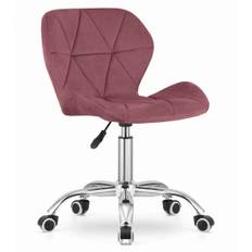 Drejelig kontorstol med bredt ryglæn Velvet Dark Pink