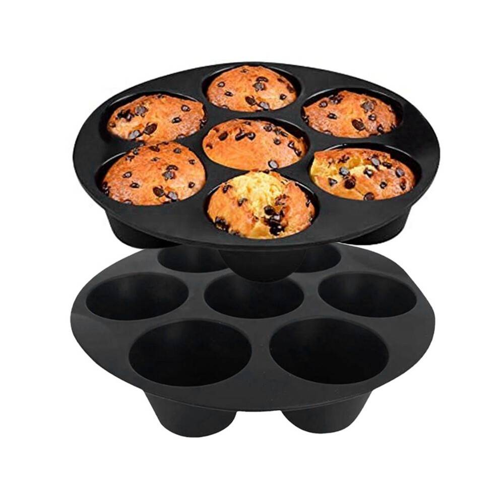 Silicone Muffin Pan for Air Fryer,Oven, Pot 8.4Inch Reusable Free Silicone Baking Molds 2 Pack