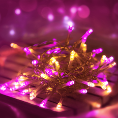 Ljusslinga 500 LED 50 m Varmvit och Rosa