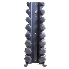 Body Power 8 Pair X-Series Rack and Rubber Hex Dumbbell Set - 2.5 to 20kg