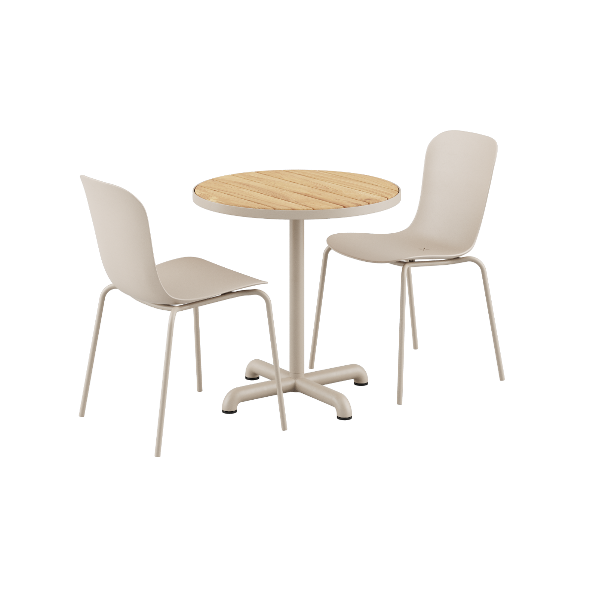 SACKit Kirra Cafe Table Taupe & 2 Patio Chair No. One