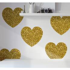 Glittrande guld hjärtan tapet klistermärke