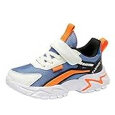 IQYU Vandringsskor barn halkfria sneakers löpning sneakers mjuk sula enstaka skor löparskor barn utomhus sport barnskor fritidsskor gymnastikskor avslappnade sportskor, apelsin, 31 EU