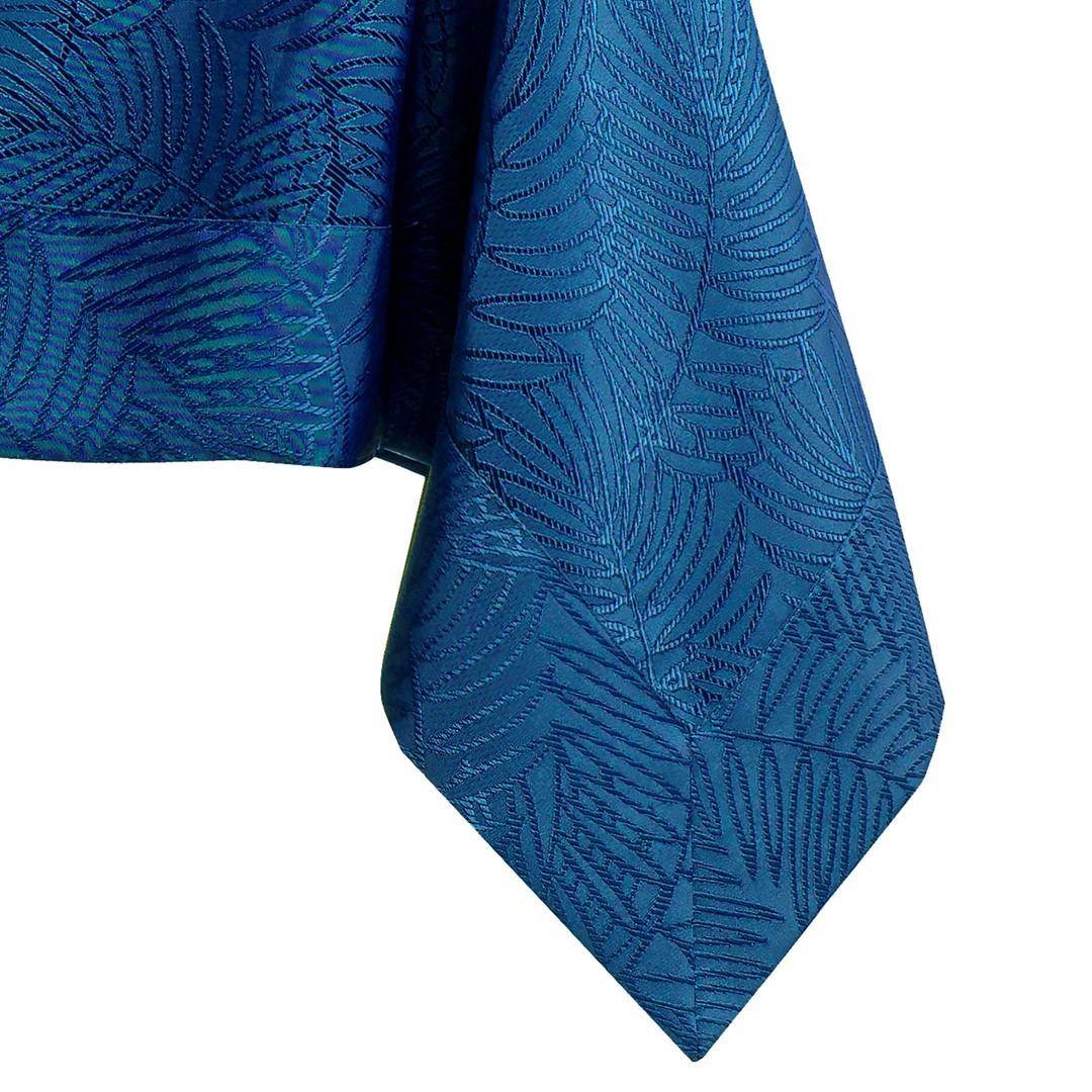 Dug indigo 110×160 cm - AmeliaHome Gaia, præget plantemotiv