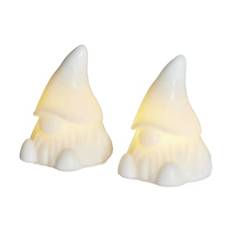 Sirius Coco Nisse med lys - 2 stk. - Ø 6,5 x H 10 cm - Voks - Hvid