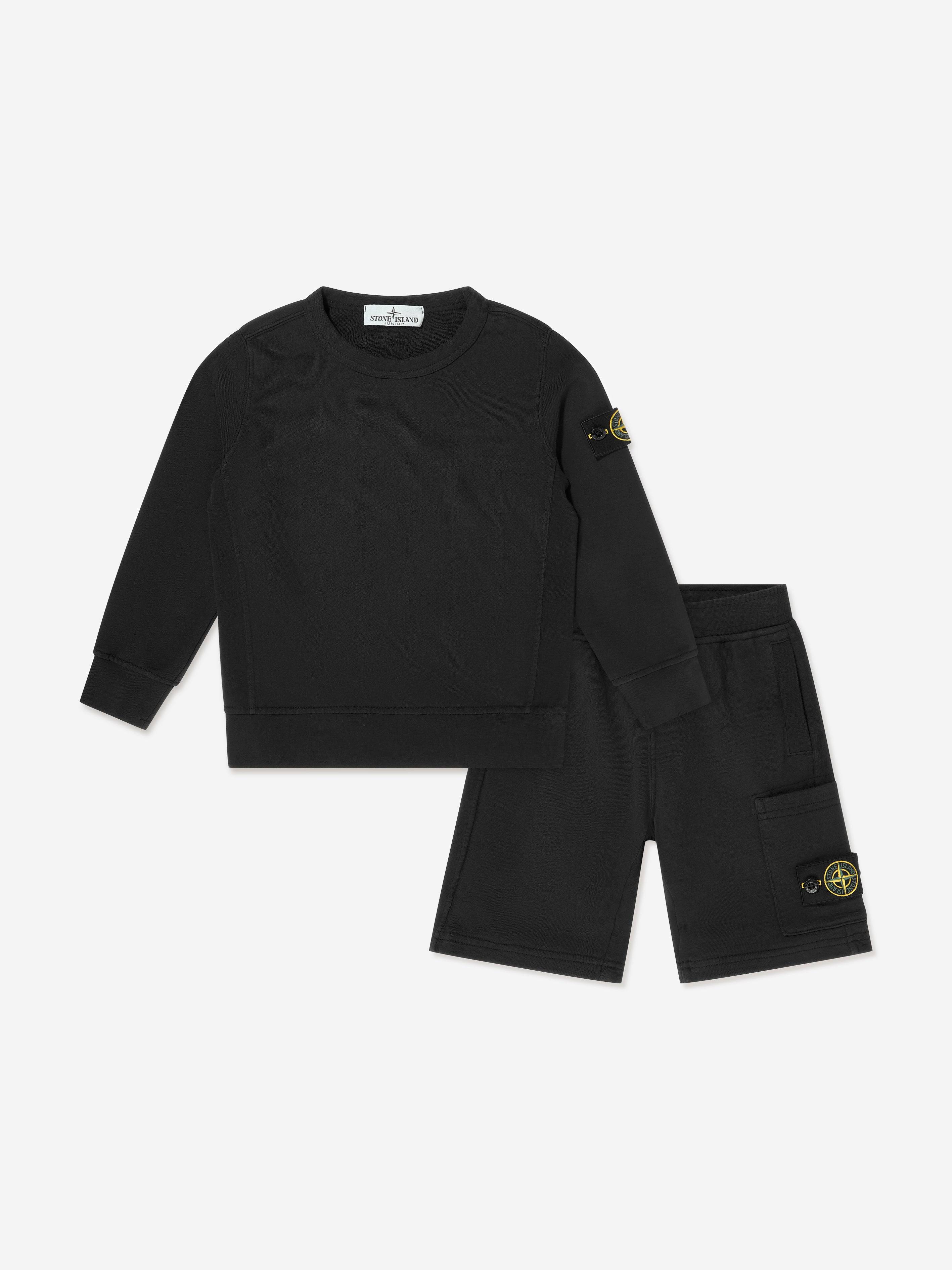 Stone Island Boys Compass Logo Short Set in Black - Black / 14 Yrs (14 Yrs)