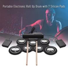 TEMU Electronic Drum Set, 7 Pads Roll Up Electric Drum Pad, Portable Midi Drum Kit With Built-in Speaker/pedals/headphone Jack, Great Holiday Gift For Beginner