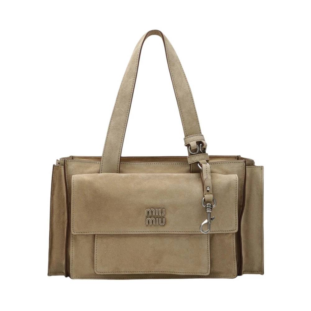 Miu Miu Utilitaire Skuldertaske - Tasker - Dame - Beige - ONE SIZE - Uld
