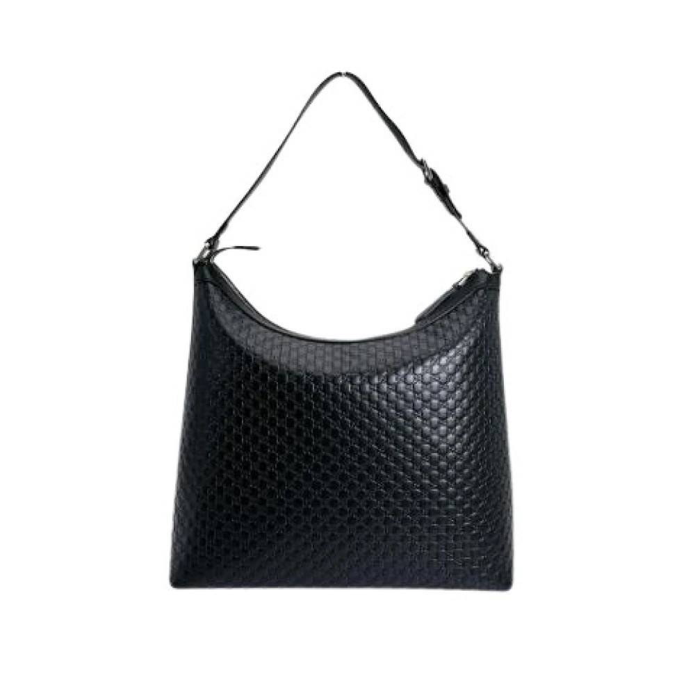 Gucci Vintage Pre-owned Læder Skuldertaske - Vintage - Dame - Sort - ONE SIZE - Uld