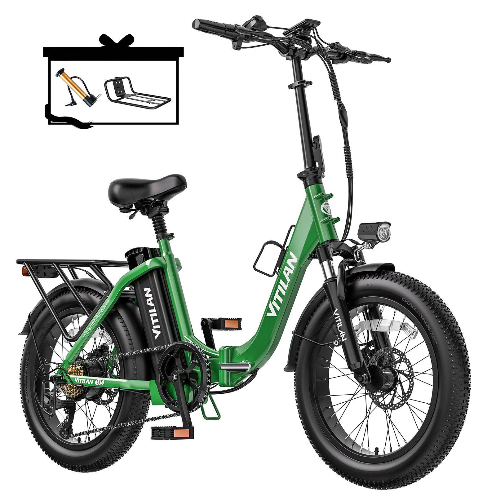 Elektrisk cykel hopfällbar Vitilan U3 20  750W Vuxen E-cykel 48V 13AH Dubbla skivbromsar Maxlast 150 kg LCD-display svart