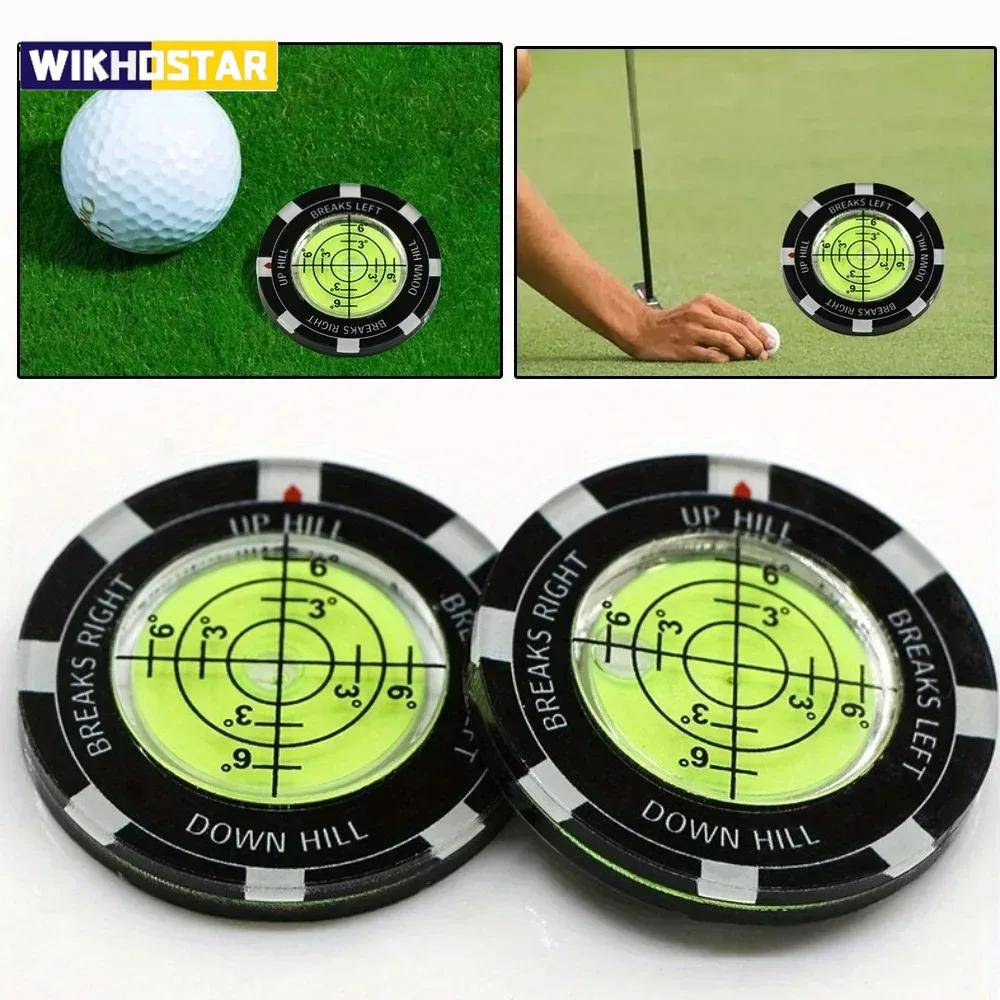 Golf Puttbollmarkör Hög Precision Rund Grönläsare Golf Puttinghjälp Lutningsläsare 1ST svart
