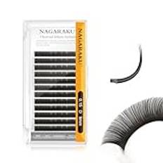 NAGARAKU Flat Ellipse Eyelash Extensions Supplies 0.15 D curl 9mm Natural Grey Black Faux mink Super Soft lash Split tips Individual Lashes