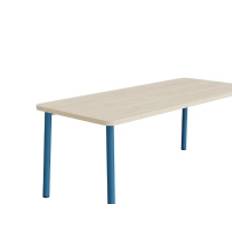 Bord Add 590, 1800x800 mm højde 900 mm med lydabsorberende hvidpigmenteret eg, rød stel