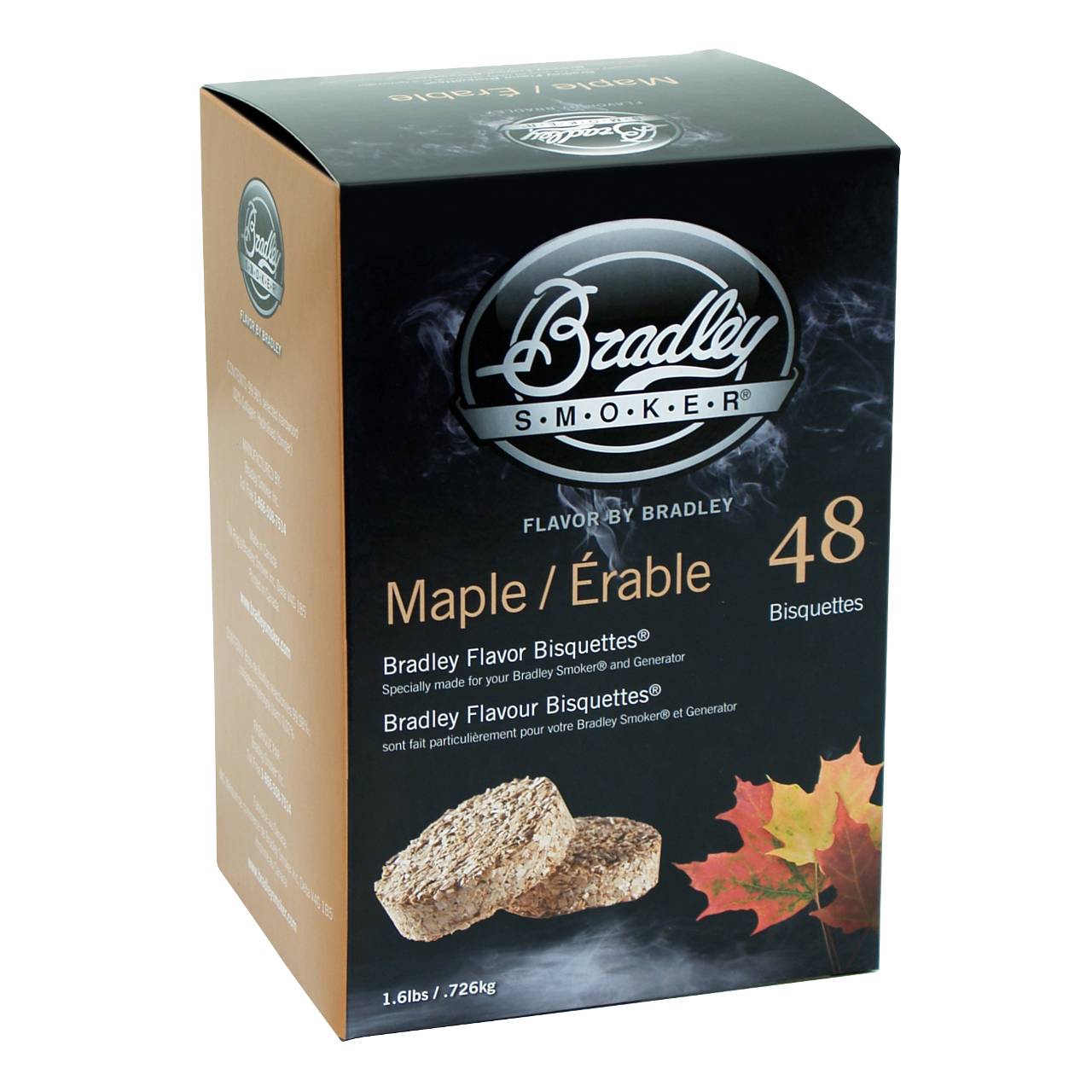 Bradley rökbriketter - Lönn 48-pack