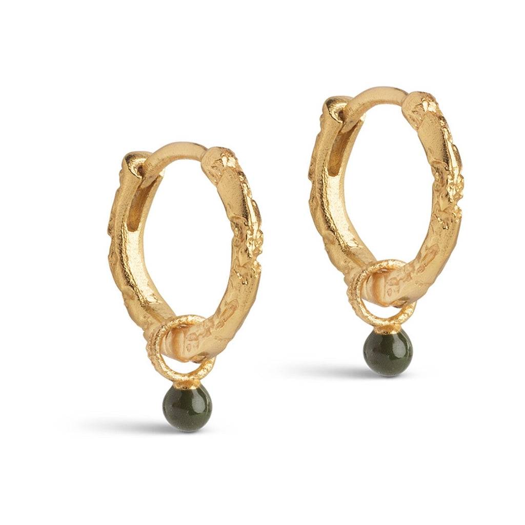Enamel Copenhagen hoops Belle Khaki forgyldt messing 13 mm.