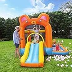 Outdoor Bouncy Castle Summer Blow Up Activity Center for Kids,Inflatable Bouncy Castle with Slide, 300x300x235cm