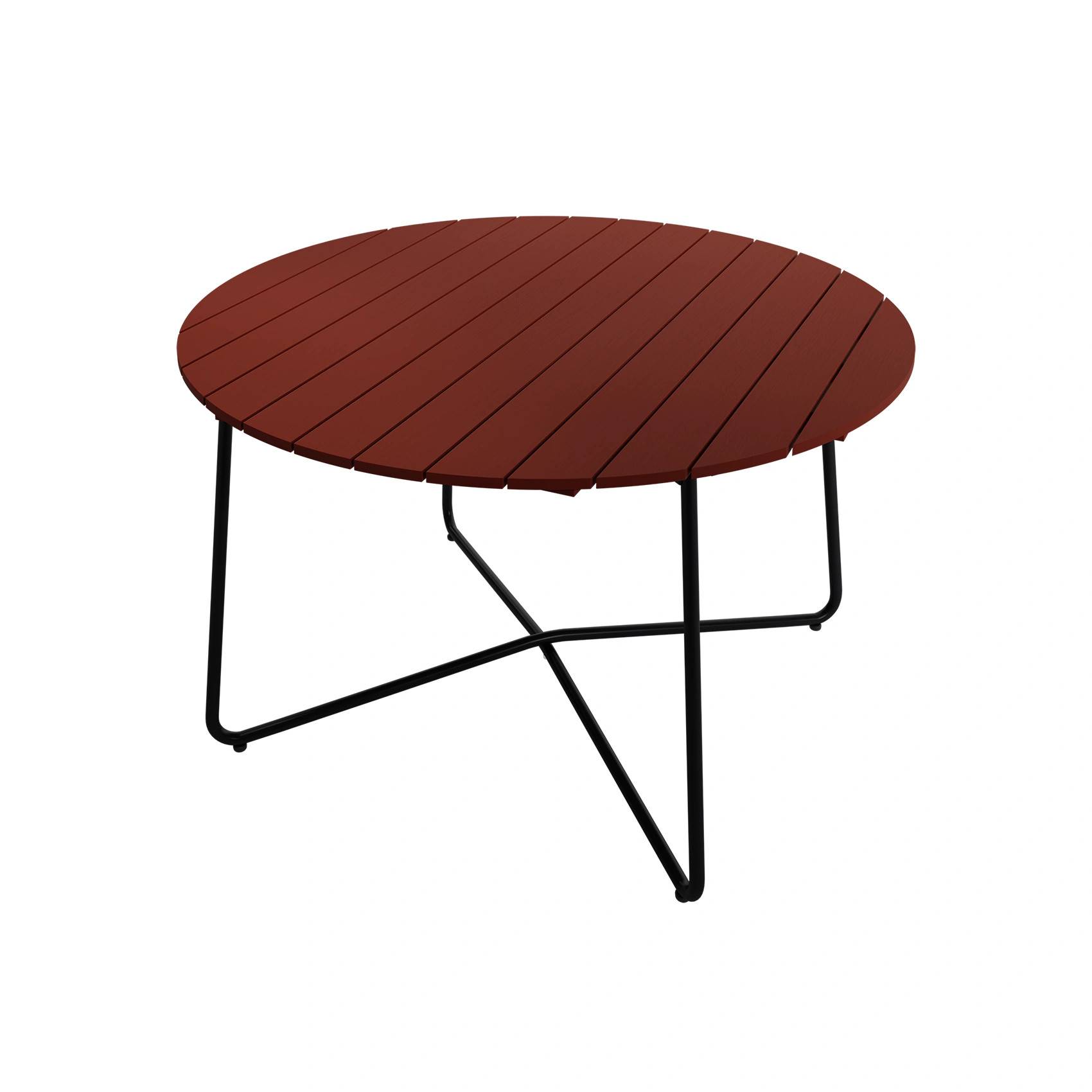 9A bord mörkröd ek / svart Ø120 cm - Svart/Röd