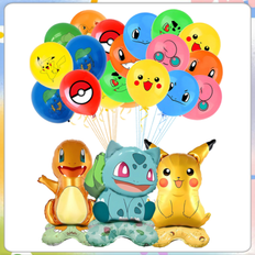 Pokémon Ball Pikachu Aluminiumfilmballong Pokémon Födelsedag Pokémon Tema Set - Multifärgad (Multi-size)