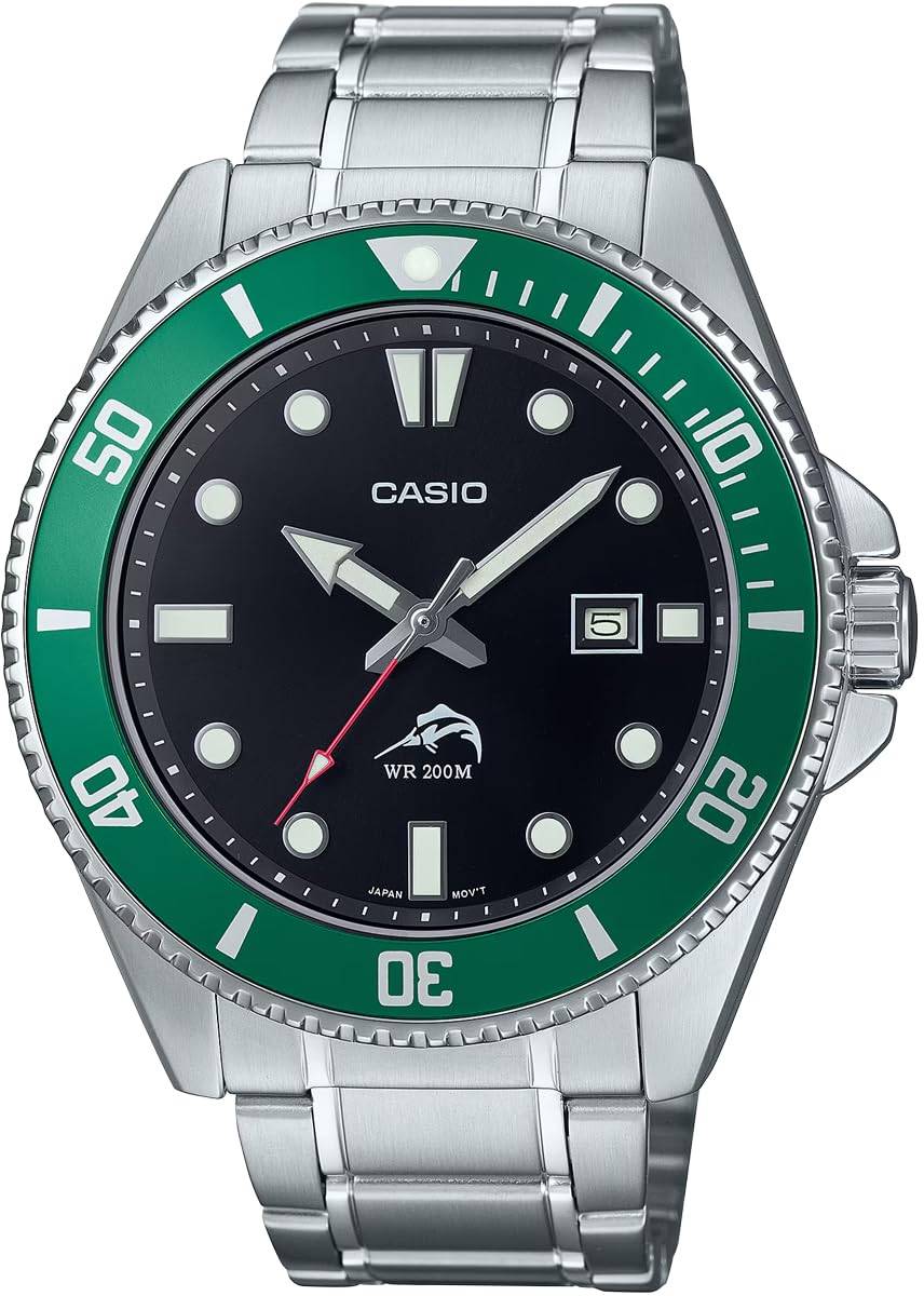 CASIO Standard Analog Sports 20 ATM Vattentät klocka Grön ram metallband Overseas Model [Casio] MDV-106DD-1A3V Herr [Artikel]