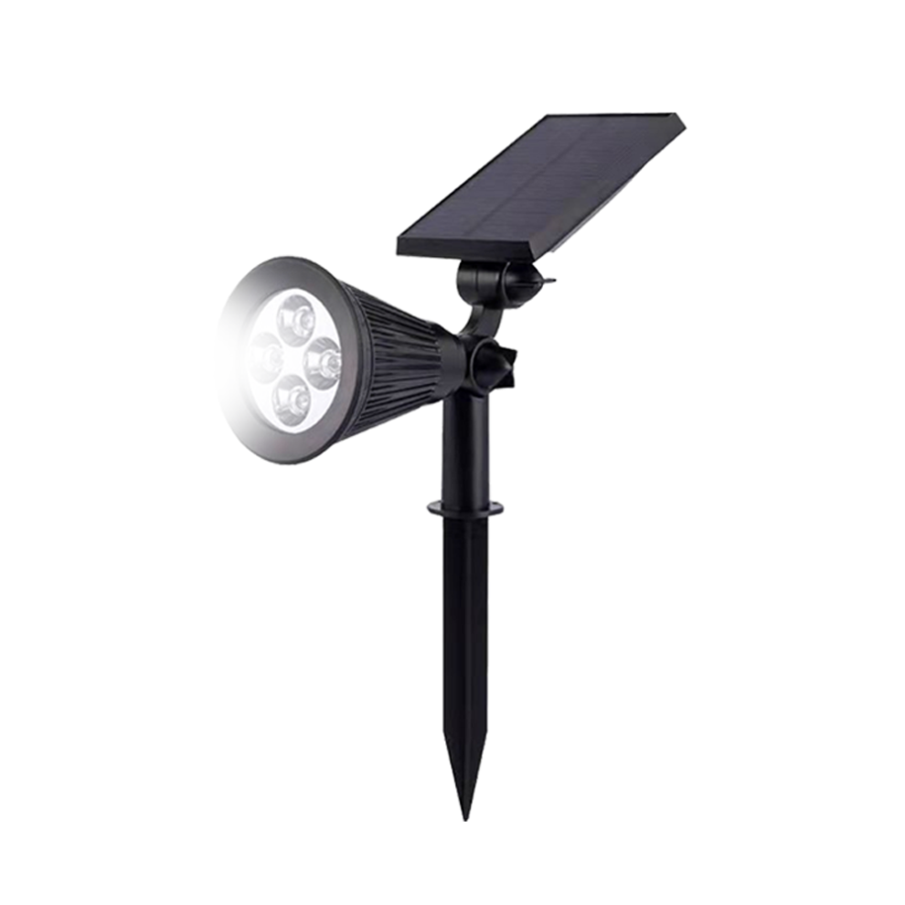 Udendørs solcelledrevne spotlights, drift fra skumring til daggry med indbygget lyssensor, vandtæt design til udendørs brug i forskellige