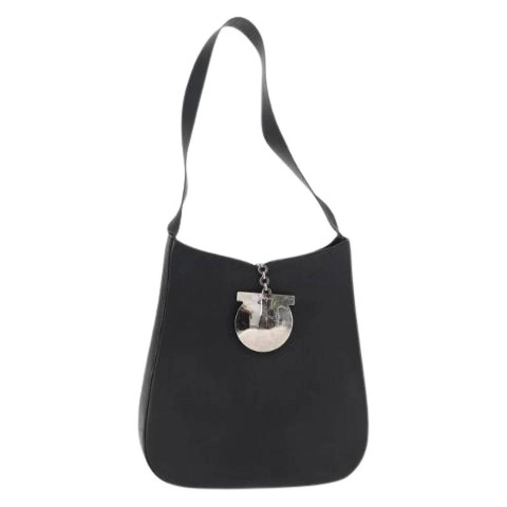 Salvatore Ferragamo Pre-owned Pre-owned Leather Skuldertaske - Vintage - Dame - Sort - ONE SIZE - Uld