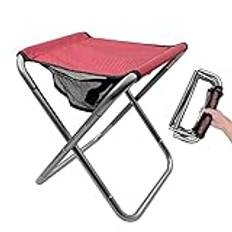 LYHLYA Campingpall, bärbar hopfällbar pall i XXL storlek campingstol för vuxna aluminiumlegering hopfällbar pall för resor, camping, vandring, fiske, trädgårdsskötsel med bärväska