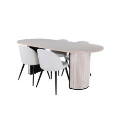 VELVET BIANCA Matbord 200x90 + 4 stolar