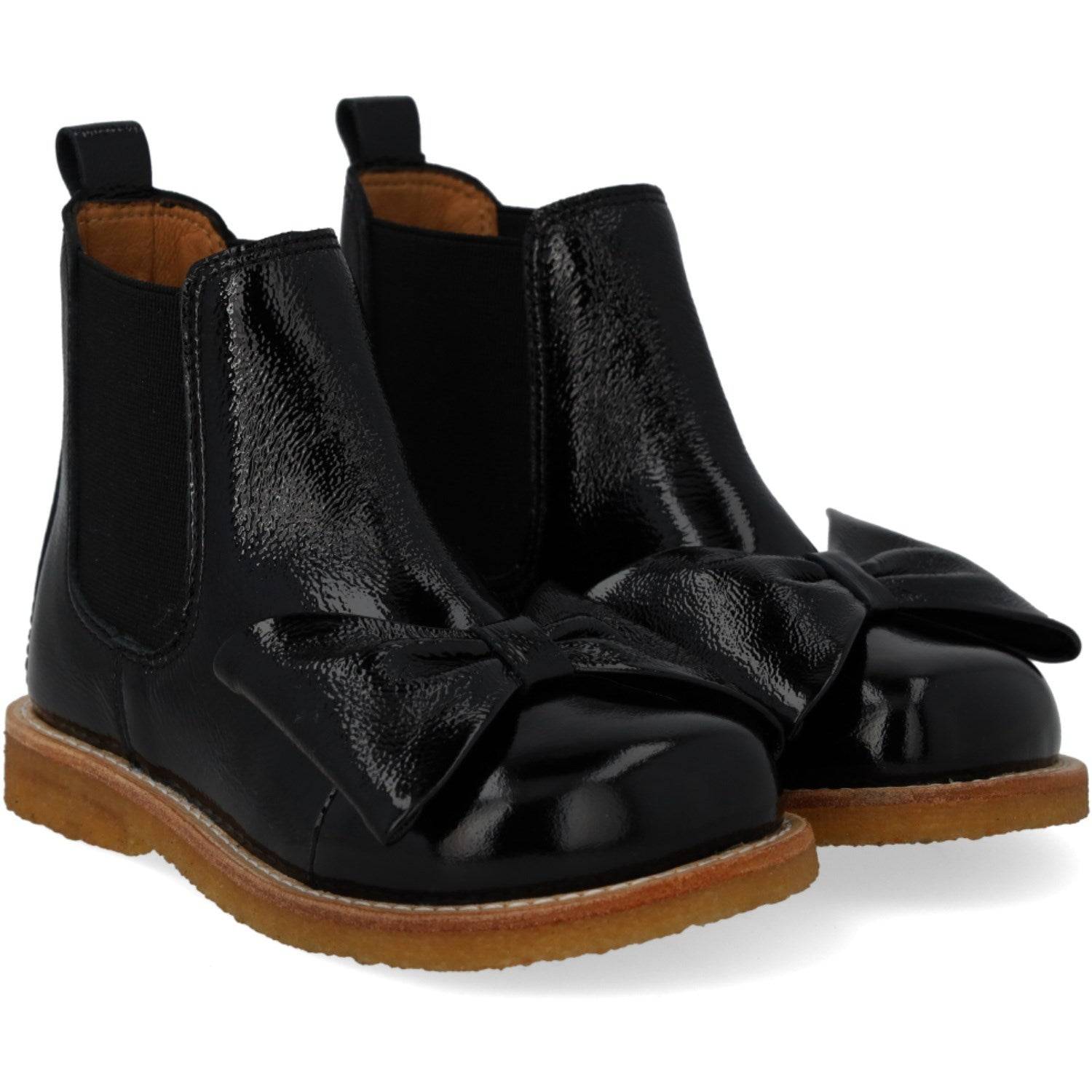 Angulus Black/Black Chelsea Støvle Med Sløjfe Str. 25