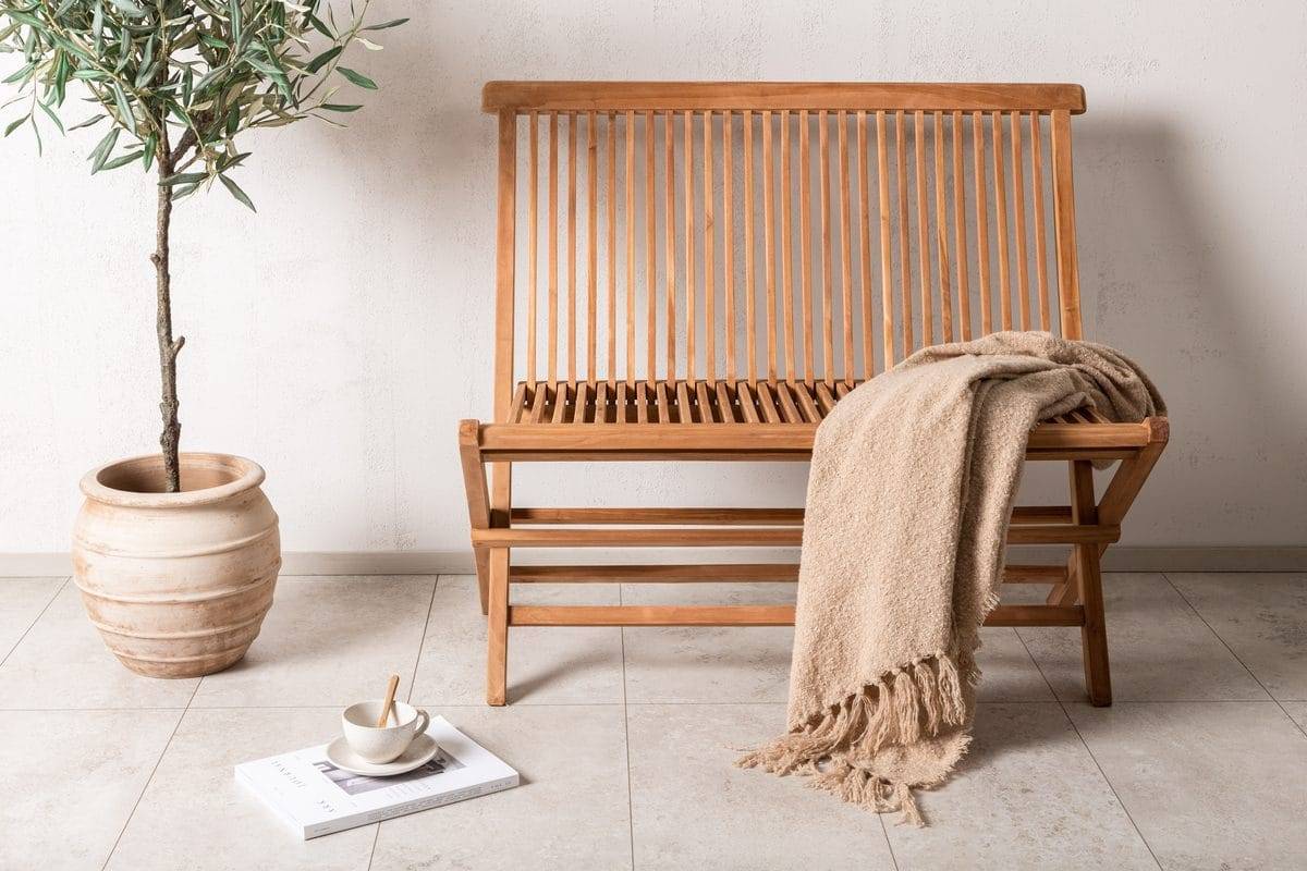 Venture Home Soffbänk Ghana 100 cm Utomhus - Natur Trädgårdssoffa
