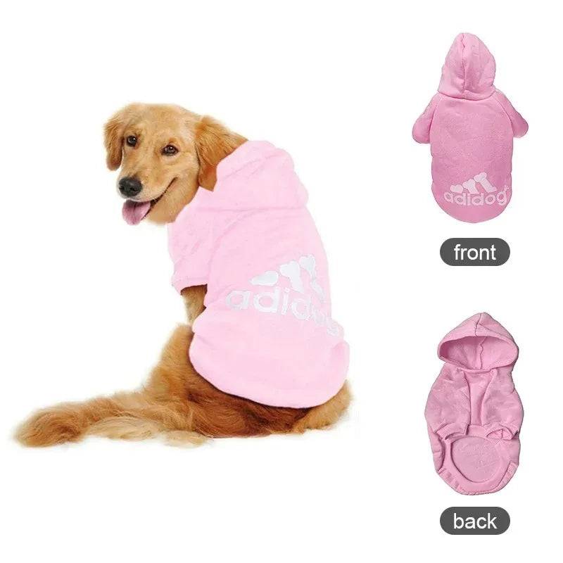 Warm Dog Hoodie - Autumn Winter Pet Coat for Medium to Large Dogs - Pink / XL (XL)