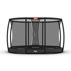 Studsmatta BERG InGround Grand Champion Grå 350x250 oval  Airflow + skyddsnät Deluxe