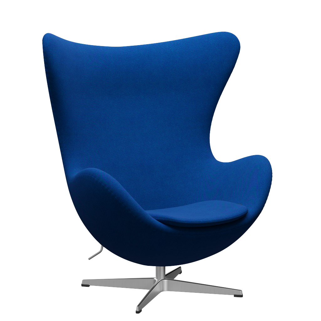 3316 Ægget loungestol, stel i børstet aluminium af Arne Jacobsen Hallingdal - 810 Blue/Light Turquise - Jacobsen Plus