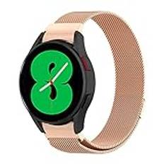 Keecuty Metallrem Kompatibel med Galaxy Watch 4 Strap 40mm 44mm/Galaxy Watch 4 Classic/LTE Rem 42mm 46mm, Milanese Slips Rostfritt stål Mesh Magnetic Band, Rose Gold