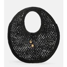 Jacquemus Le Rond Spiaggia raffia tote bag - black - One Size