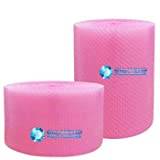 Diamantförpackning 1 x rulle – antistatisk rosa bubbelplast storlek: Bred 12 tum 300 mm x 10 m.