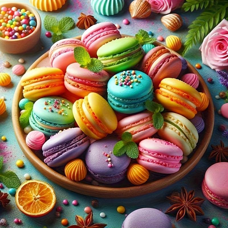 Diy 5d Crystal Round Diamond Painting Set- Vivid Macaron Diamond Painting Set, Puzzle Art Set, Suitable For Home And Office Decoration, Frameless Handicraft Supplies, Perfect For Room Decoration