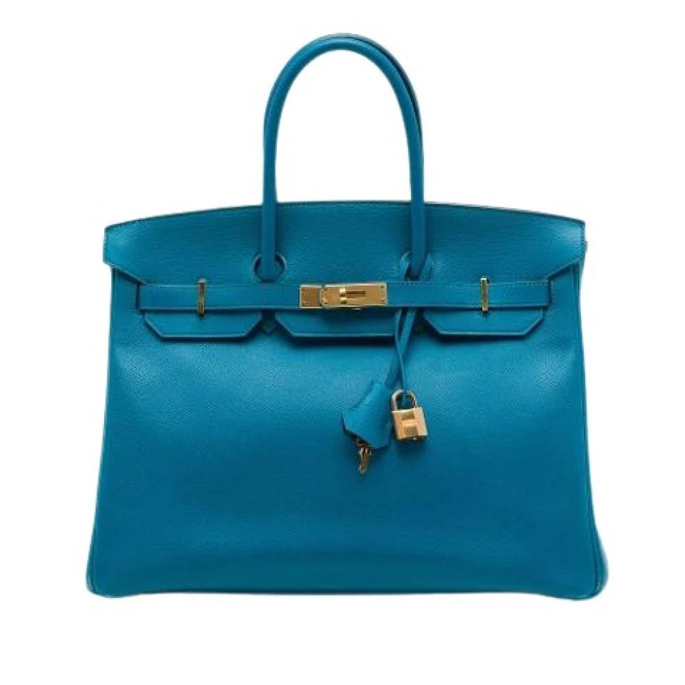 Hermès Vintage Pre-owned Birkin 35 - Vintage - Dame - Blå - ONE SIZE - Uld