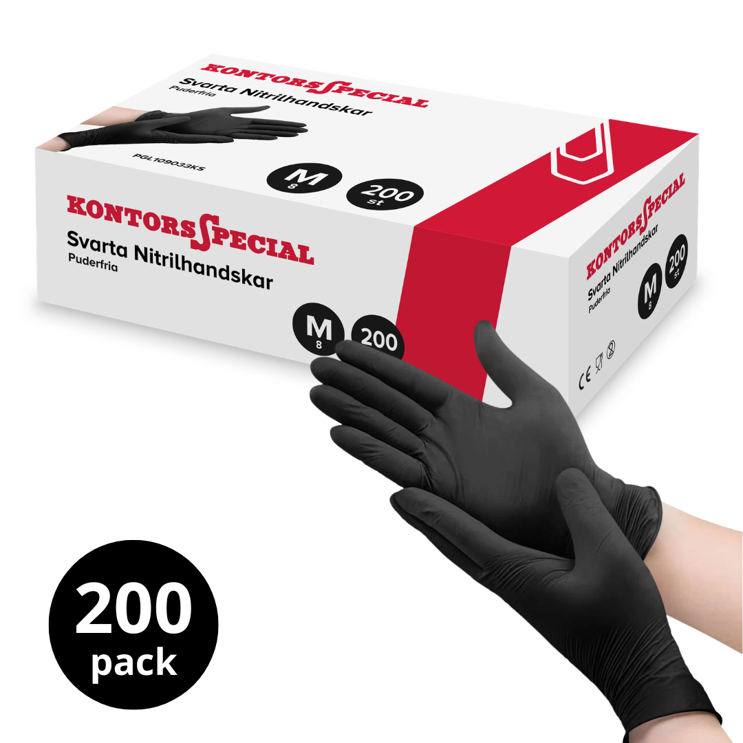 Essential Nitrilhandskar Svart (Small) 200/fp