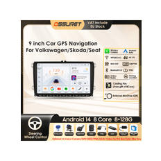 9" Radio 2din Android 14 Auto Carplay Car Multimedia Player for VW Volkswagen Golf Polo Tiguan
