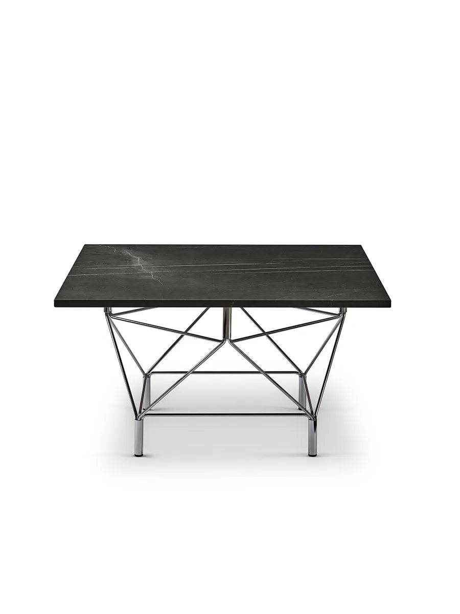 Spider Sofabord 80 x 80 cm, krom stel fra Eilersen Kudu Grey Marmor - Jacobsen Plus