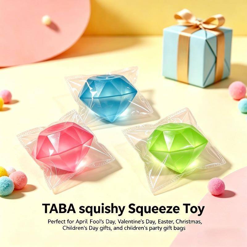 Genomskinlig Diamant Squishy Leksak Individuellt Förpackad Gelé Kläm Fidget Leksak Ädelstensform Stresslindring Fickstorlek Sensorisk Barnpresent