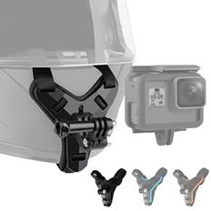 Lupholue Motorradhelm-Kinnriemenhalterung, Compatible with GoPro Hero 13 12 11 10 9 8 7, (2018), 6 5 4 3, Hero Black, Session, Xiaomi Yi, SJCAM (Schwarz)