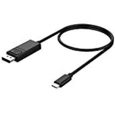 PremiumCord USB-C till DisplayPort 4K adapterkabel 2 m, USB 3.1 typ C kontakt till DP 1.4 kontakt, upplösning 4K UHD 2160p 60Hz, Full HD 1080p, svart